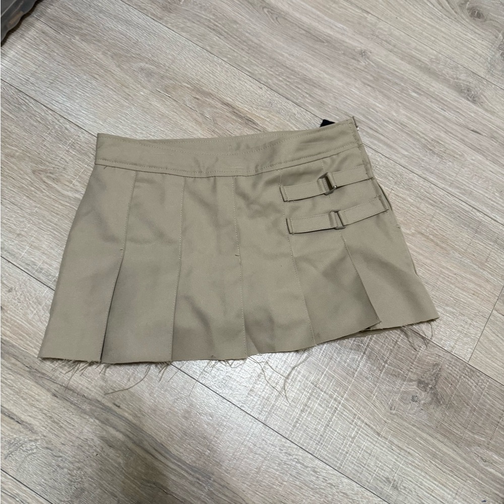 French Toast Beige Skirt with Navy Accents